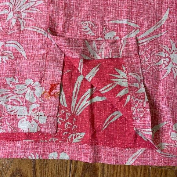 Tommy Bahama Men’s Medium 100% Linen Reverse Print Hawaiian Shirt - Picture 3 of 7